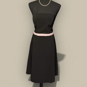 Vtg y2k mallcore scene emo pink Bow party dress Size 11/12 black strapless